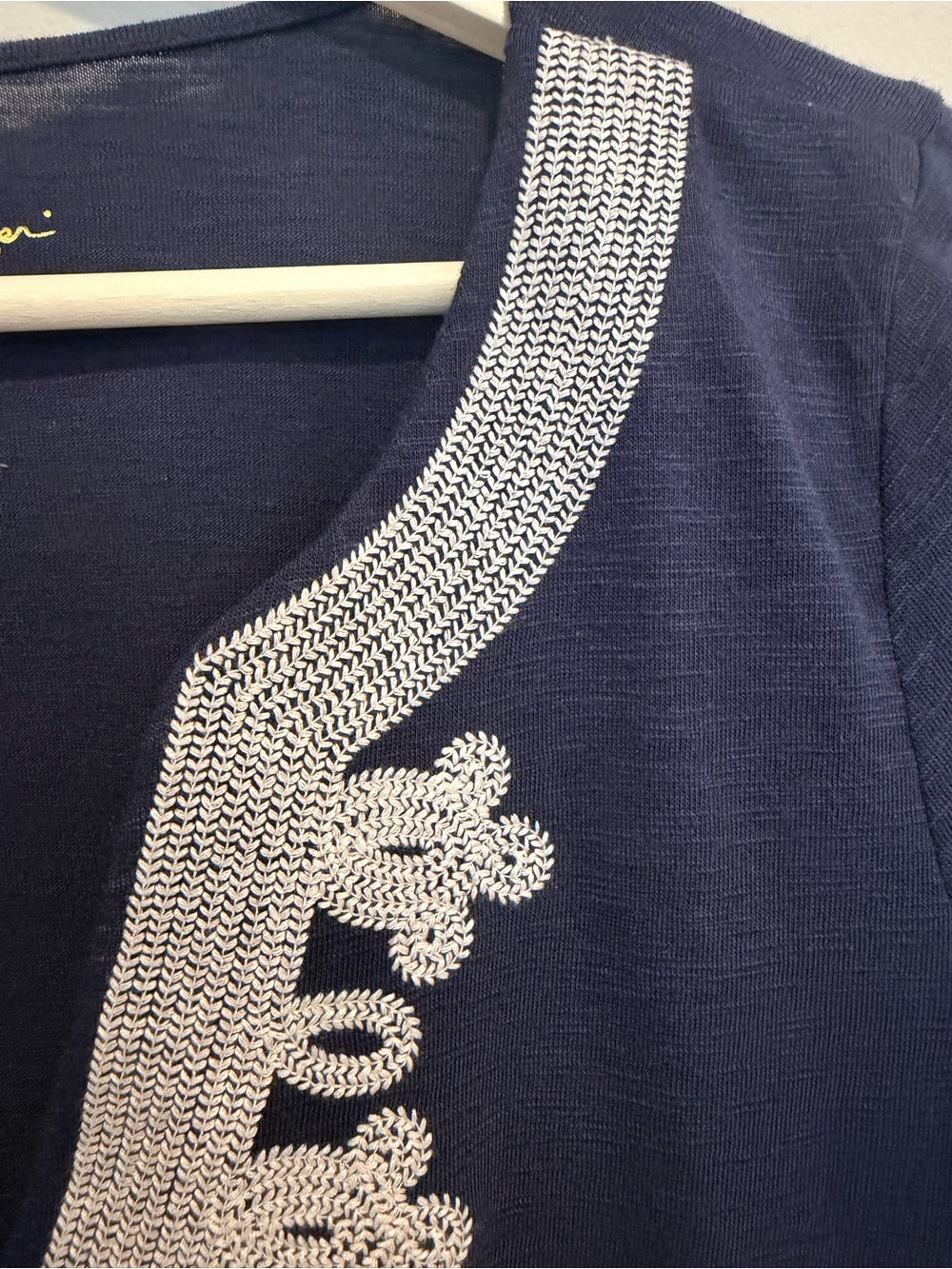 Lilly Pulitzer Navy Blue Embroidered Brewster Dress Women’s Small Short Sleeve - Picture 4 of 6